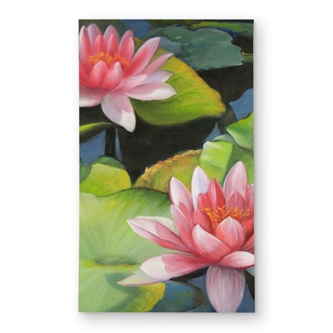 3×5 ft. Water Lilies & Lotus Flowers Rug – Romantic Outdoor Decor – Rectangle
