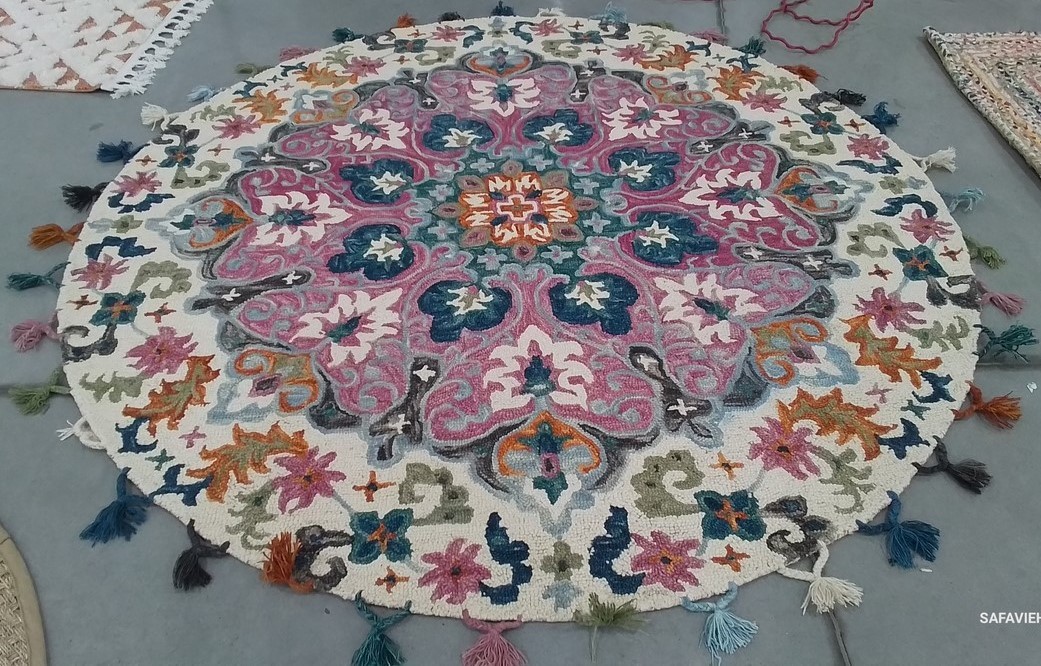 PINK / BLUE 7′-0″ x 7′-0″ Flaw in Rug, Reduced Price 1172806867 NOV576M-7R