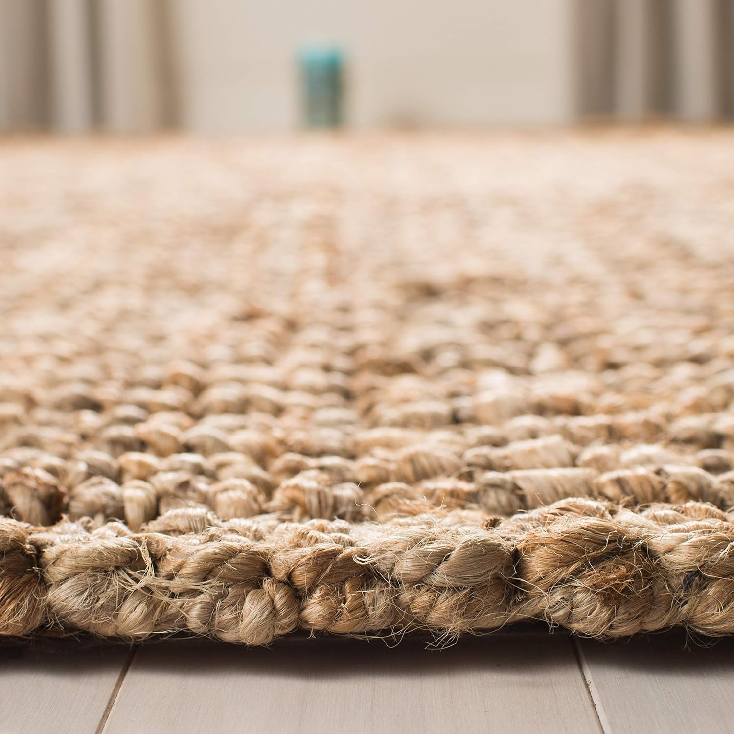 Natural Fiber Collection Area Rug – 5′ X 7’6″, Natural, Handmade Chunky Textured