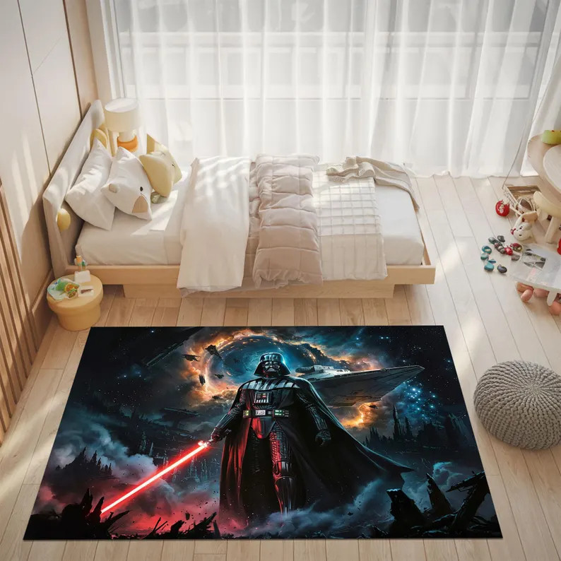 Darth Vader Star Wars Rug Galaxy Design Print Premium Rectangle Rug