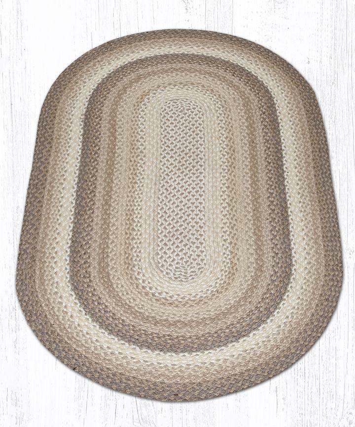 Braided Jute Oval Area Rug. Earth Rugs. TAN, BROWN, CREAM. 11 Sizes