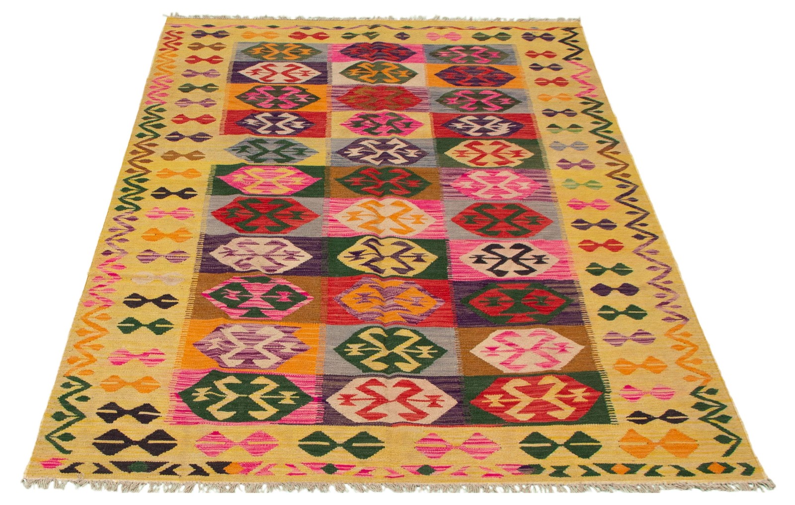 Vintage 5’10” x 8’10” Traditional Wool Hand Woven Oriental Area Rug