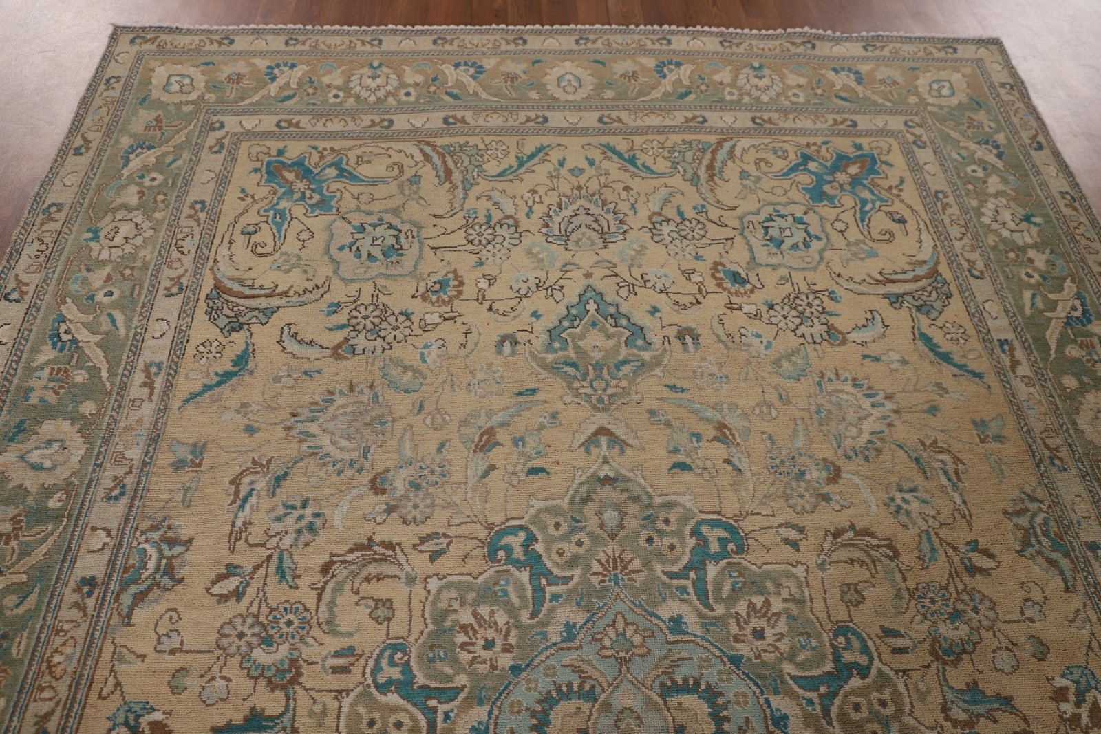 Medallion Handmade Classic Area Rug 7×10 Light Gold Traditional Room Size Carpet