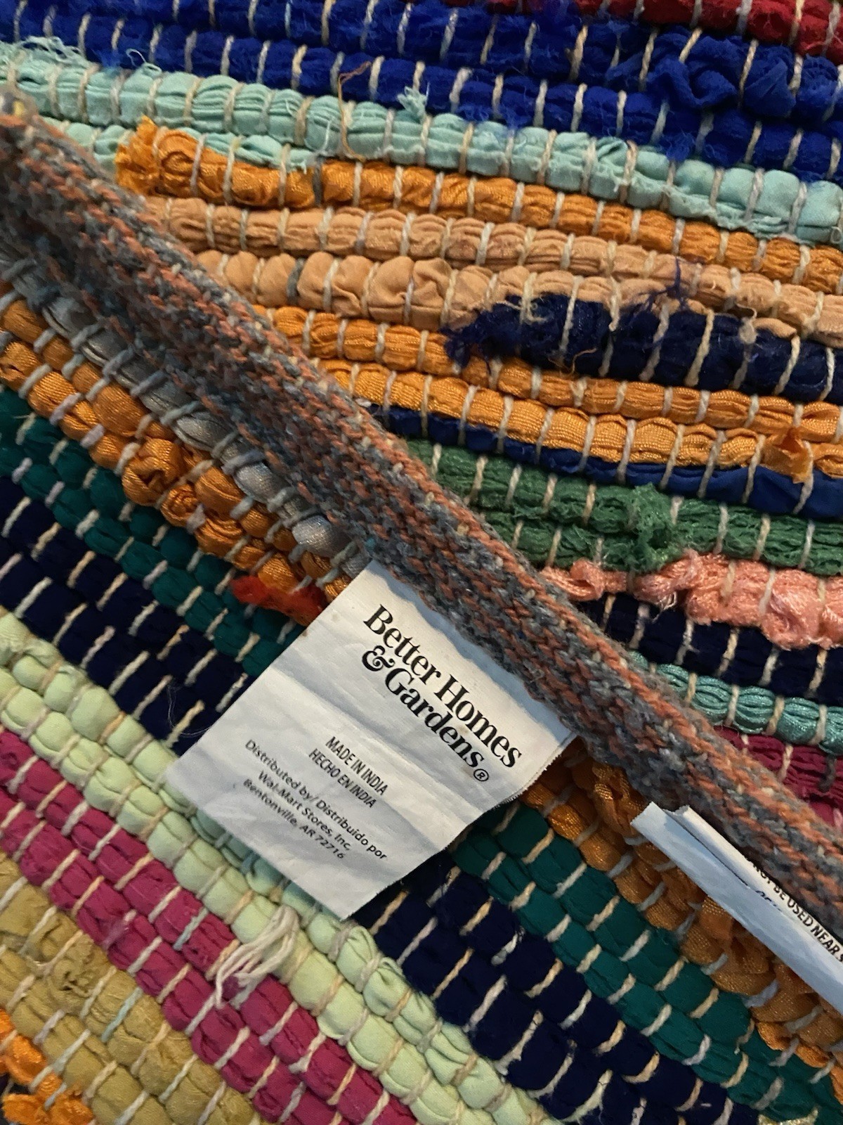 Better Homes & Gardens Multi Color Woven Rag Throw Rug 30x 46″