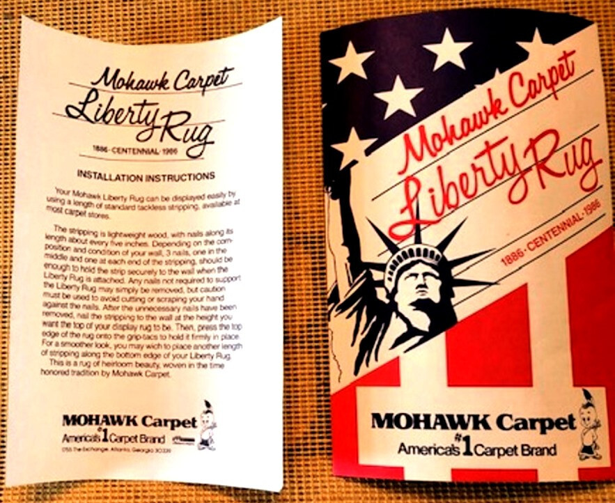 MOHAWK AMERICAN FLAG EDITION LADY LIBERTY CENTENNIAL 1886-1986 COMMEMORATIVE RUG