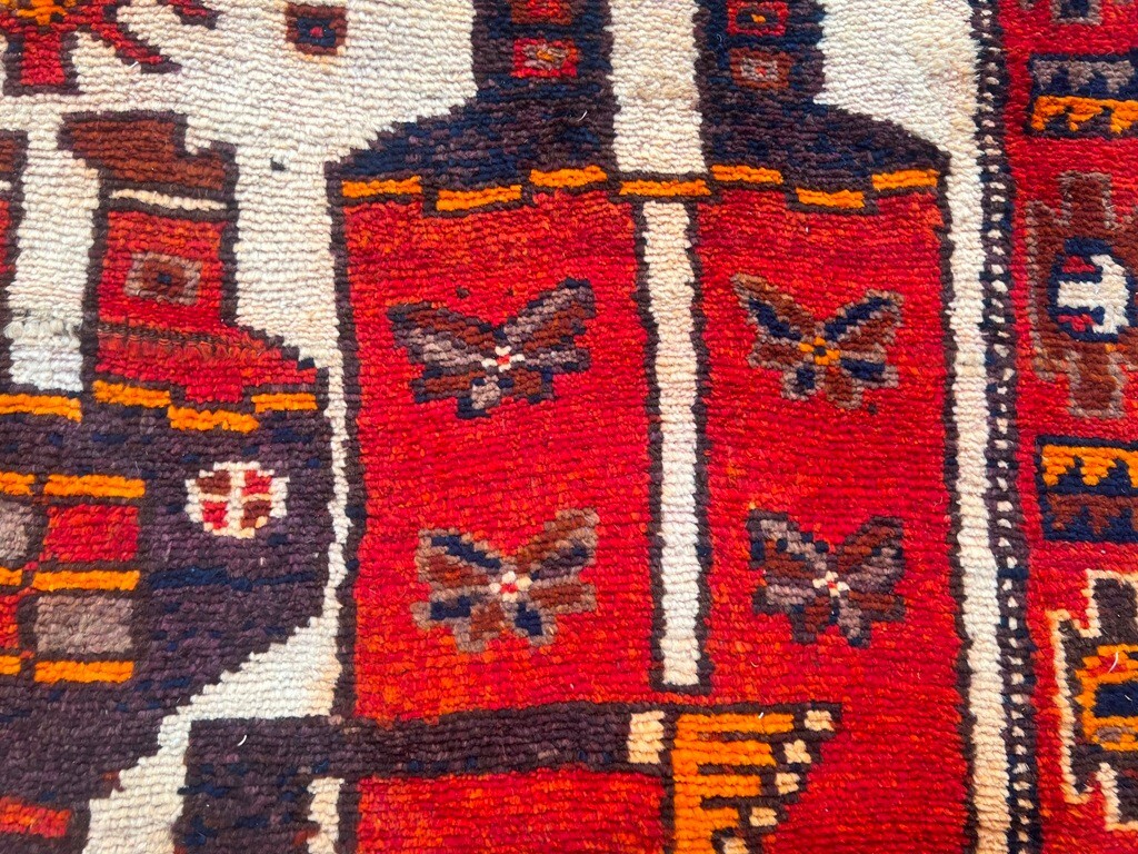 Pictorial Rug,Antique Rug,Afghan Rug,Turkish Rug,Boho Rug,Taimani Rug 5×13 ft