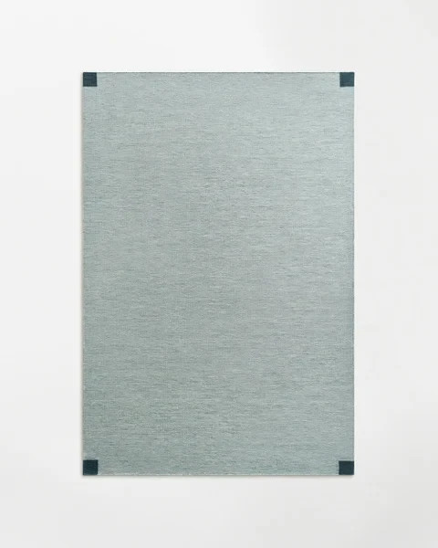 Nordic Knots Tradition Solid Blue Wool Rug Scandinavian Flatweave Minimalist