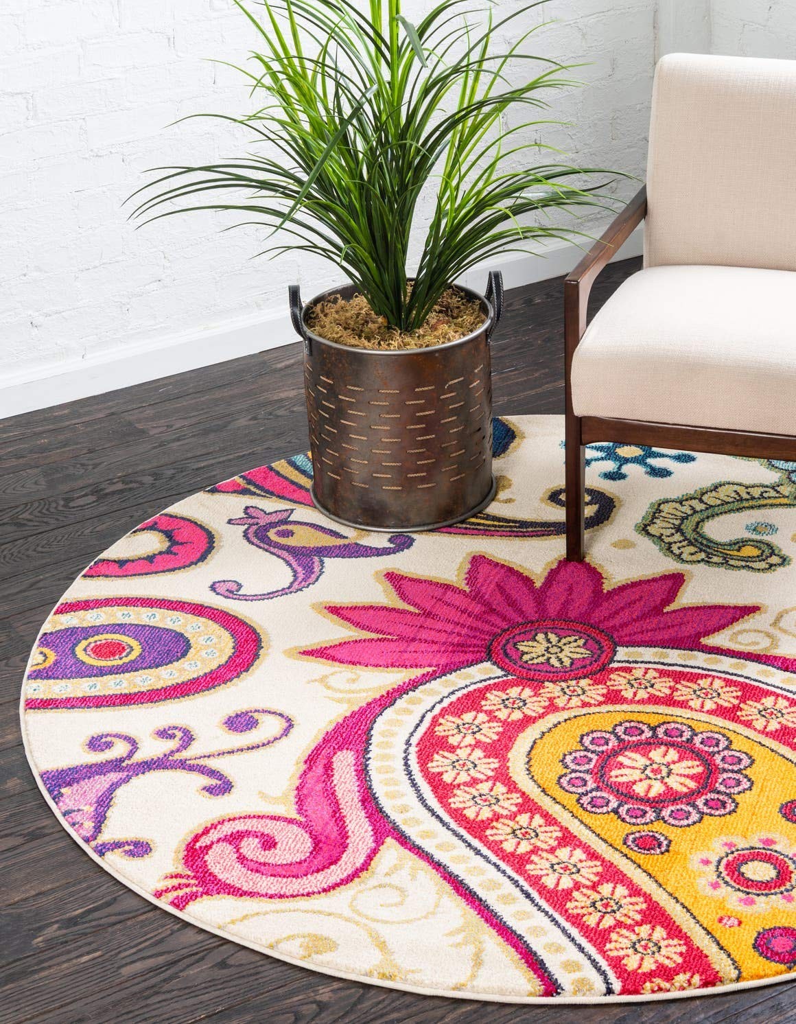 Unique Loom Estrella Collection Colorful Paisley Floral Abstract Modern Area