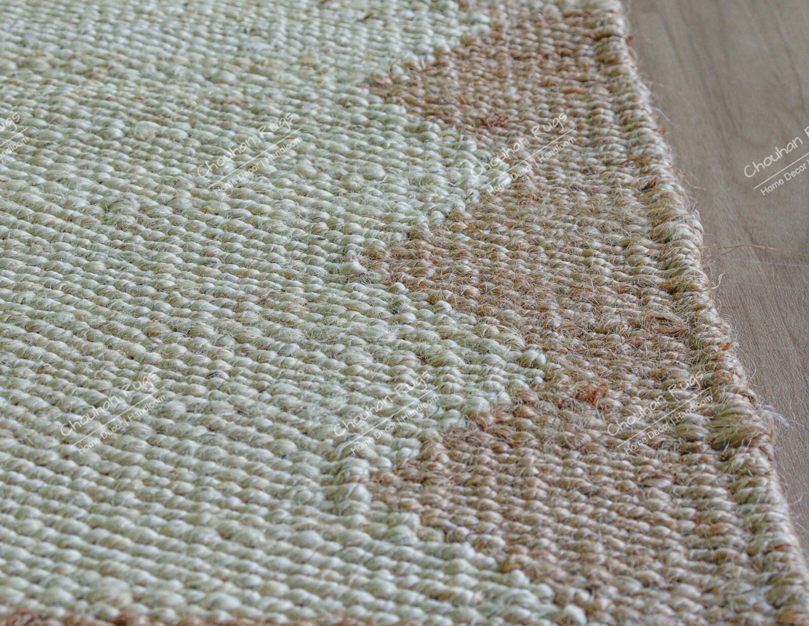Handmade Natural Jute Hemp Runner Rug white & Beige Color Living Home Décor