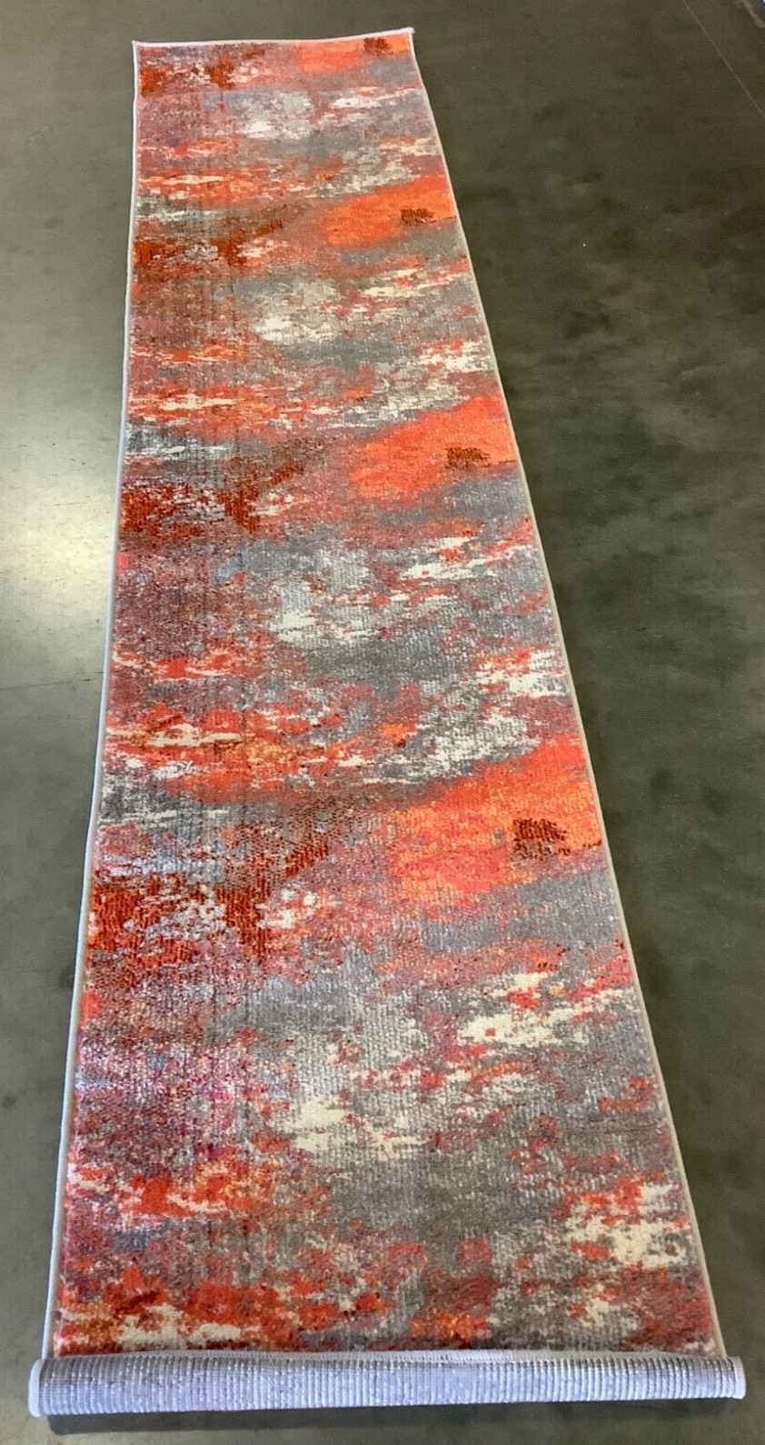 GREY / ORANGE 2′-2″ X 10′ Flaw in Rug, Reduced Price 1172664990 MAD440G-210