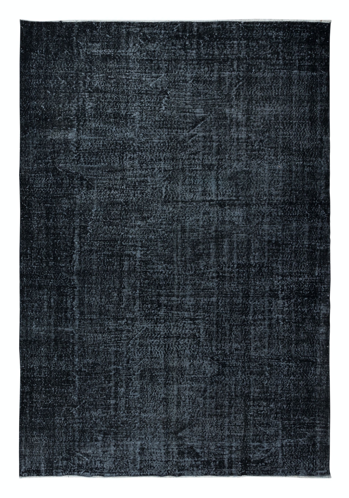 7×10.2 Ft Modern Black Area Rug, Handwoven and Handknotted in Isparta, Turkey