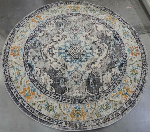 GREY / LIGHT BLUE 5′ X 5′ Round Flaw in Rug, Reduced Price 1172618594 MNC243G-5R