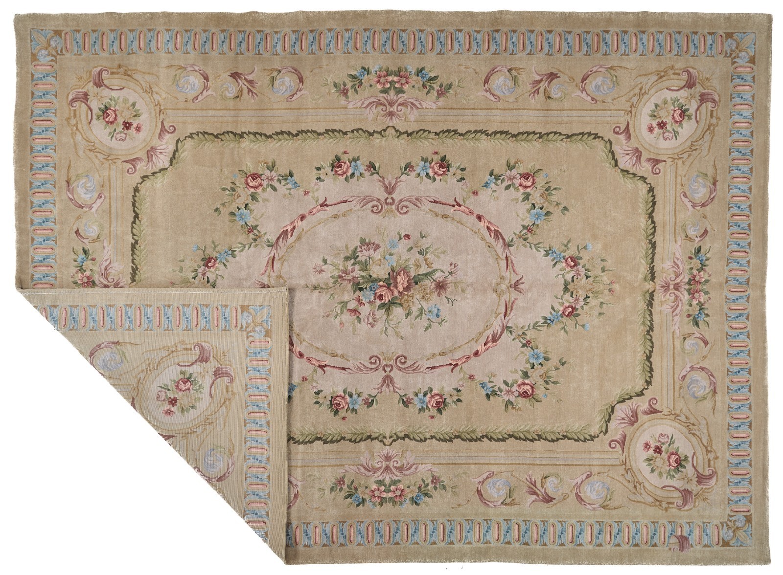 8066 Fine Hand Knotted Savonnerie Plush Pile Carpet Size 10×14