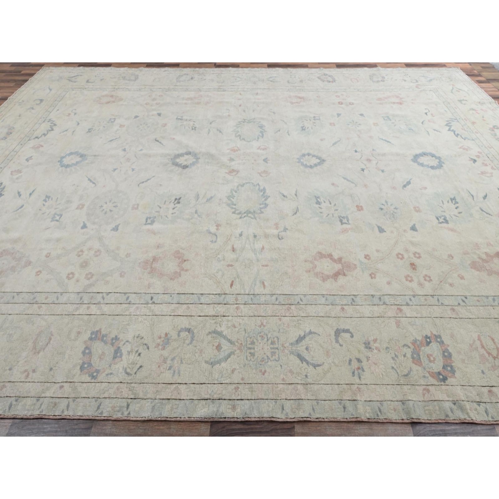 13’5″x19’3″ Ivory Vintage Egyptian Wool Hand Knotted Oversized Oriental Rug 2537