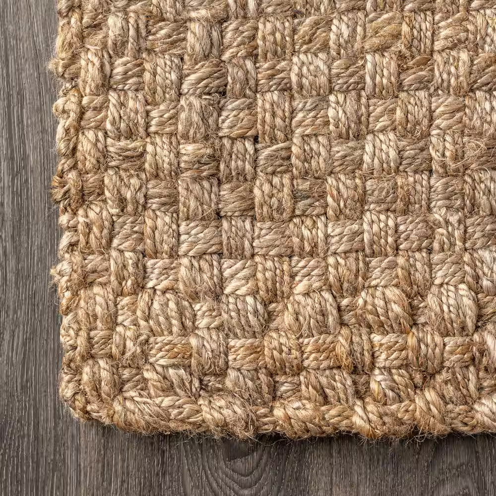 Natural 8 Ft. X 10 Ft. Estera Hand Woven Boucle Chunky Jute Area Rug