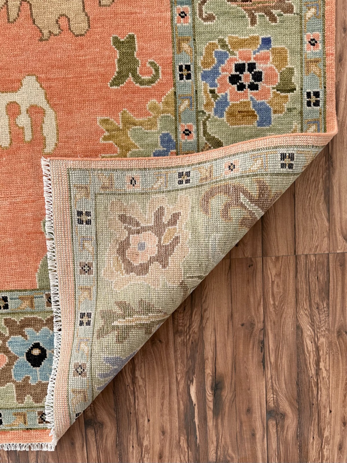 Oushak Hand Knotted Peach 4×6, 5×8, 6×9, 8×10, 9×12, 10×14, 12×15 Wool Area Rug