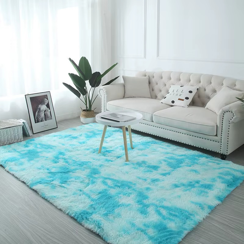 Tie Dye Plush Carpet Living Room Rug Soft Fluffy Area Rug Home Floor Mat