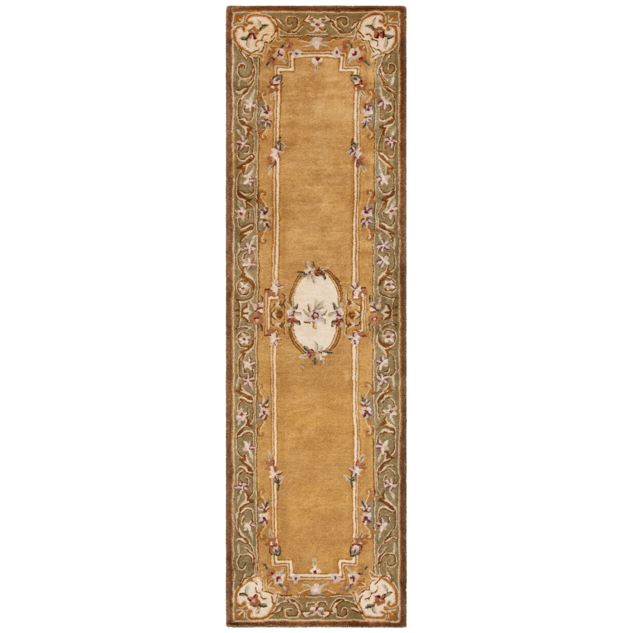 SAFAVIEH Classic CL280A Handmade Light Gold / Green Rug