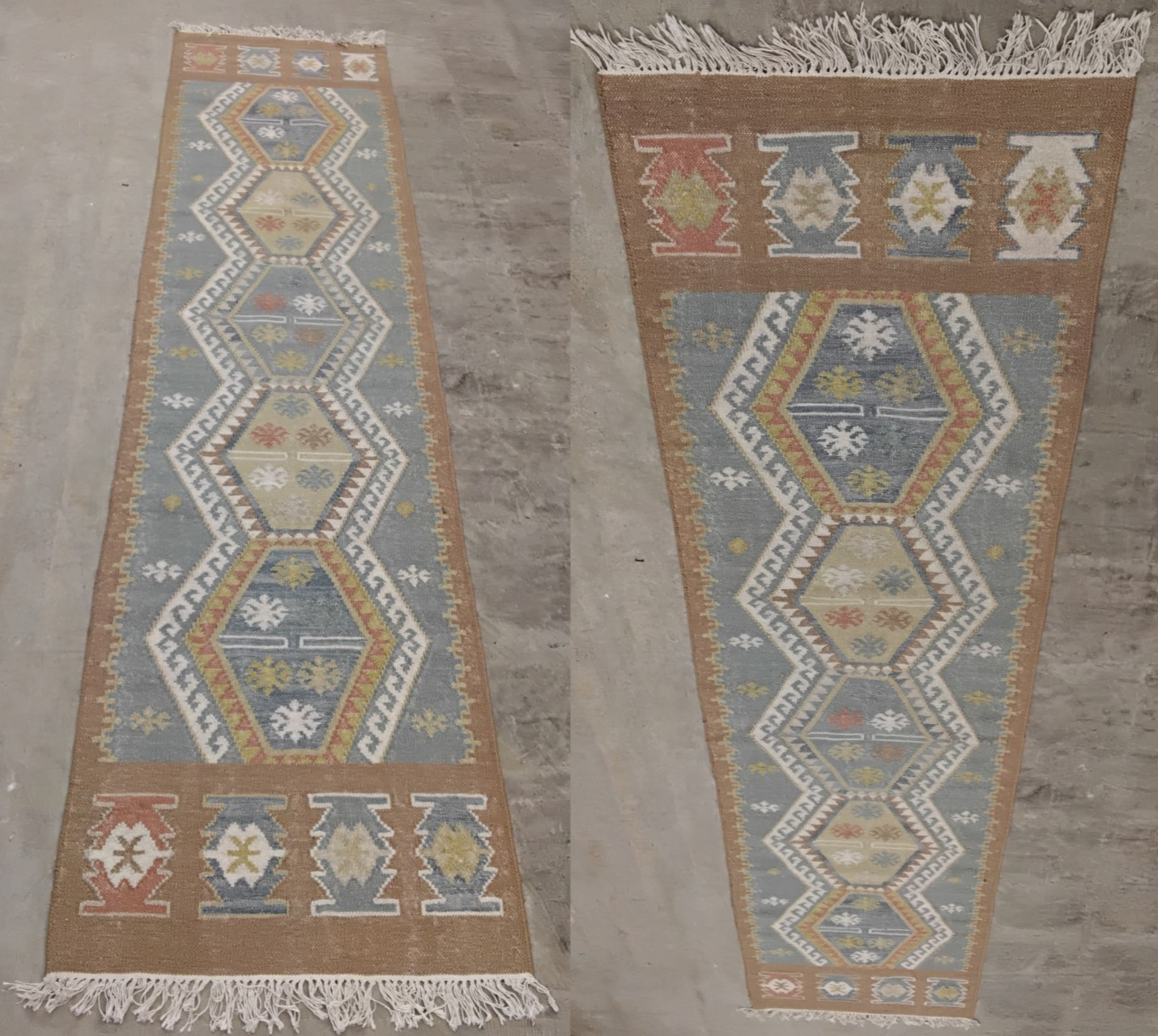 Turkish Oushak Woven Runner Rug 10.5 FT x 2.5 FT Geometric Multicolored #Z5625