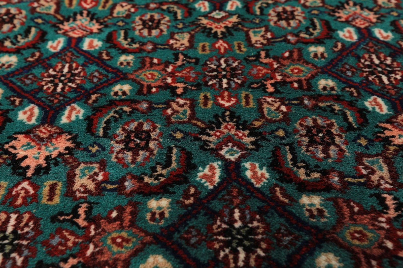 Indo Kashaan Traditional Plush Pile Rug 3×5 Hand Knotted Wool Green, Ivory