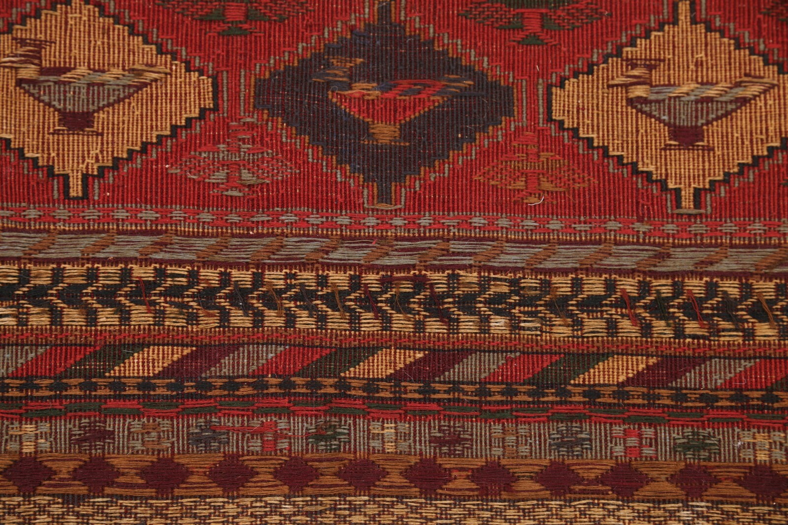 Flat-woven Antique Look Sumak Sirjan Kilim Oriental Hand-Woven 4’x6′ Rug