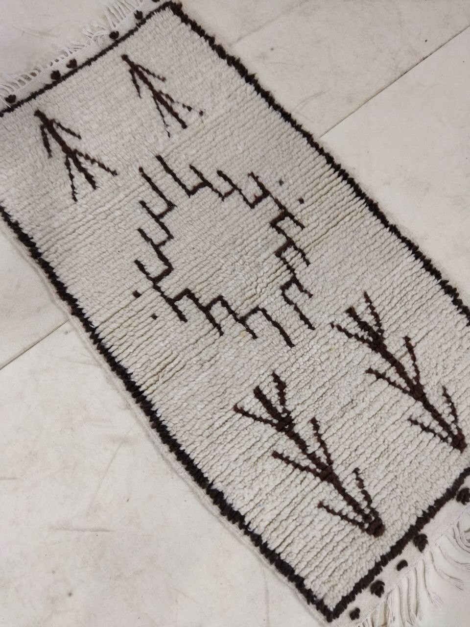 Vintage Beni Ourain Azilal Rug Moroccan berber wool handmade rug 2’2″ x 4’3″ ft