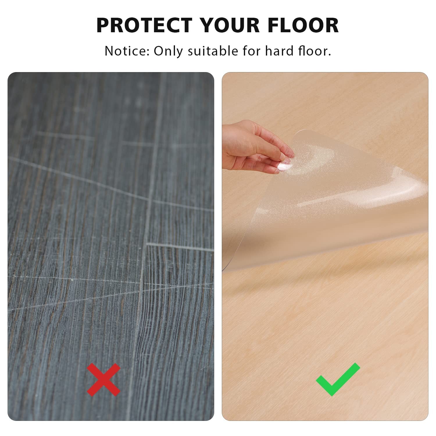 Clear Floor Mat for Home, 4’×6′ Large Non-Slip Plastic Rug for Under Kitchen …
