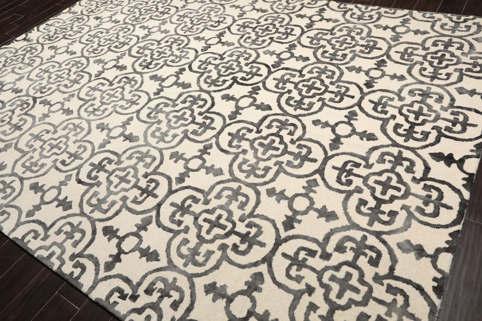 LoomBloom Multi Sizes Ivory Transitional Boho Hand Tufted Geometric Wool Rug