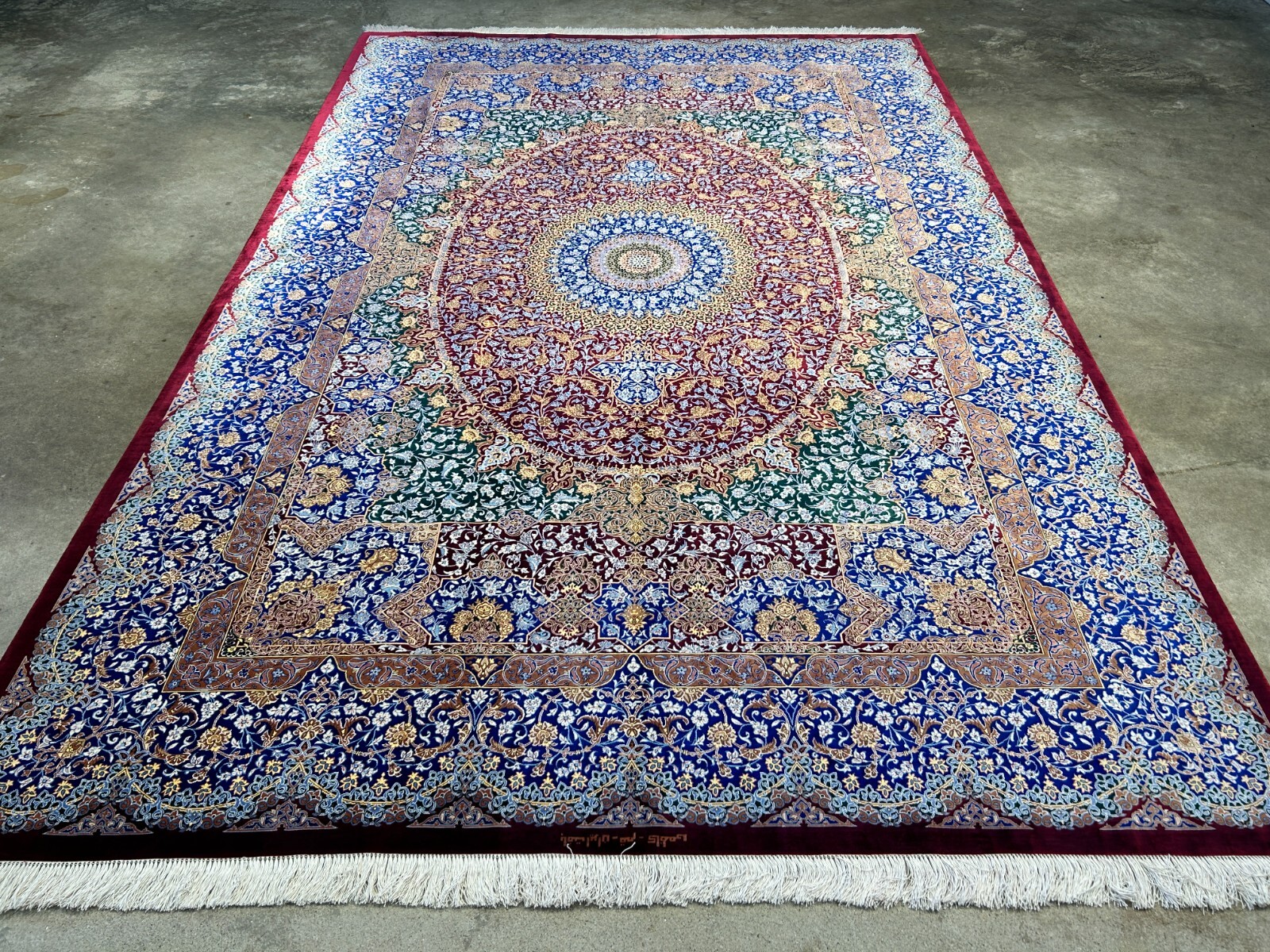 7×10 Luxurious Fine Hand-Knotted 100% Silk Signed Persiane Qume Rug Handmade