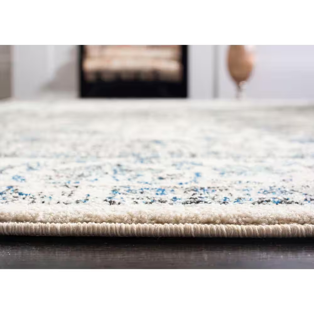 Evoke 8 Ft. X 10 Ft. Gray/Ivory Border Area Rug