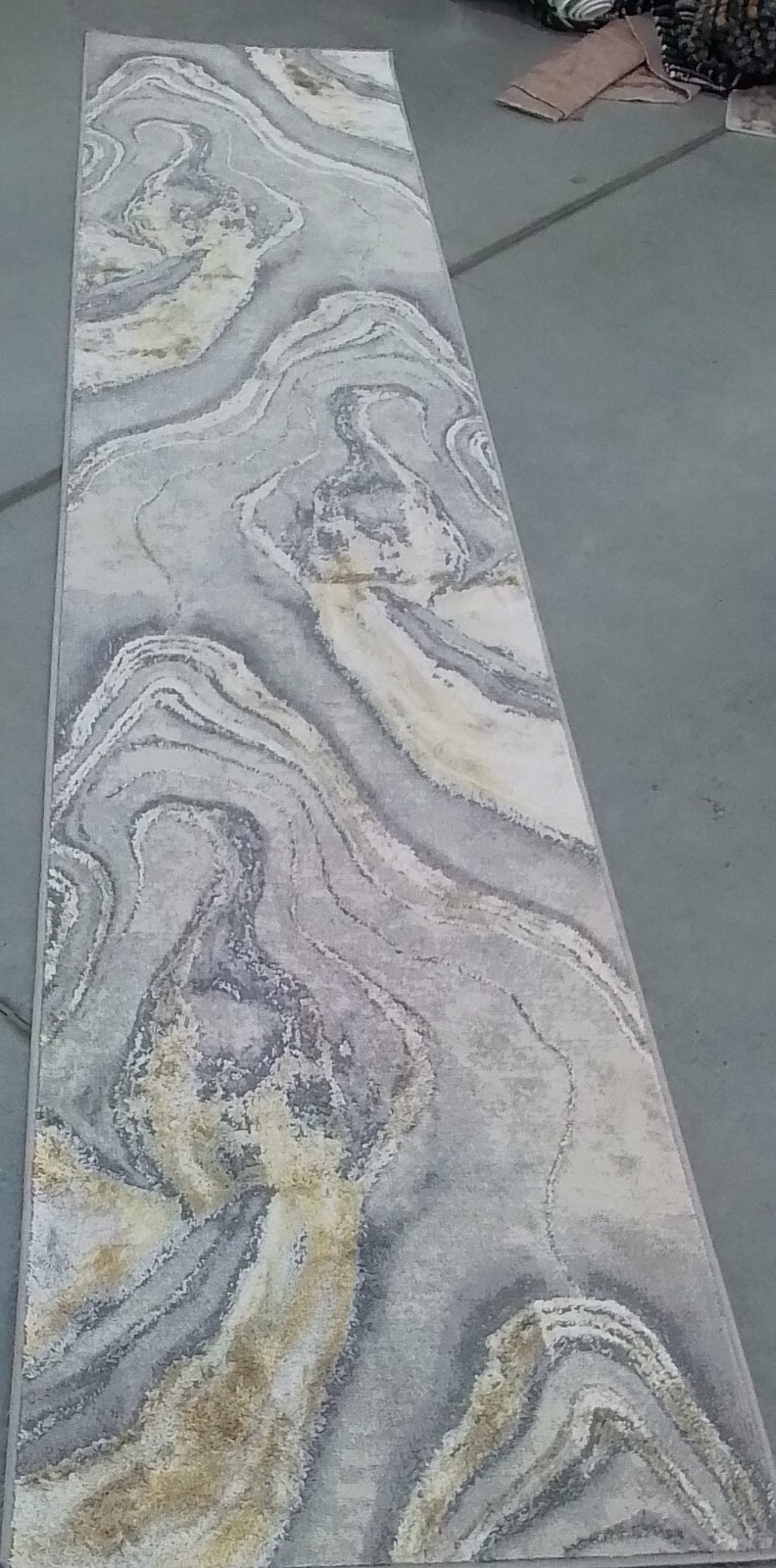 GREY / GOLD 2′-2″ X 11′ Back Stain Rug, Reduced Price 1172761537 ORC637G-211