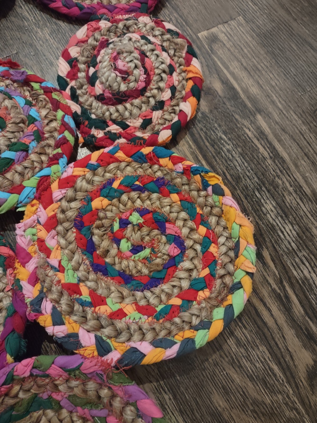 Reversible sided Jute & cotton Natural Round Area 3’7″X3’5″ Rug FREE SHIPPING