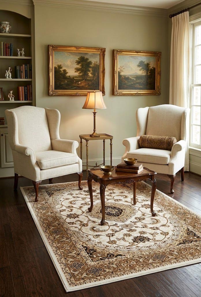 Classic Floral Design Ivory 4X6 Machine-Made Oriental Rug Foyer Decor Carpet