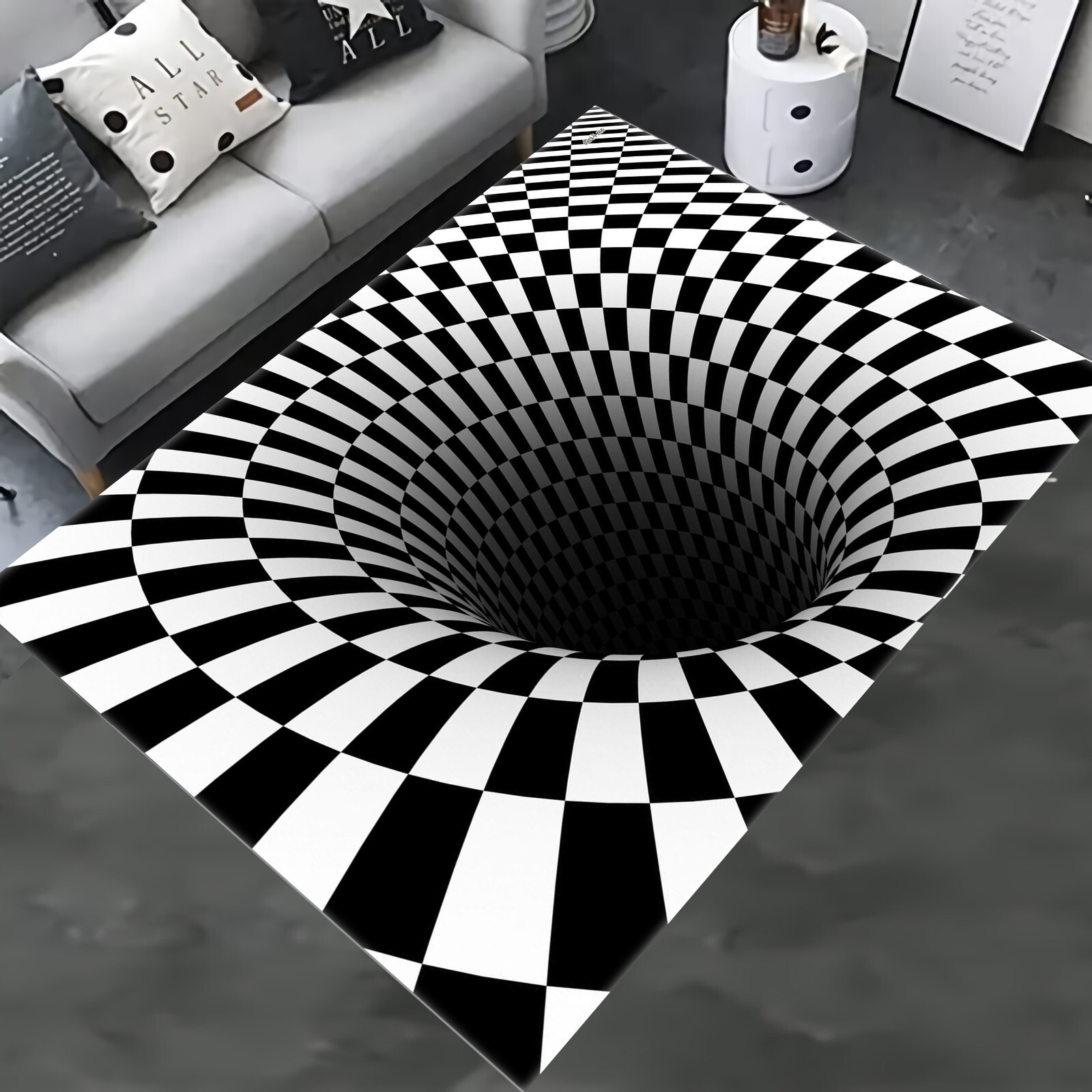 3D Rug, Vortex Rug, Optical Illusion Rug, Illusion Rug, Optical Illusion