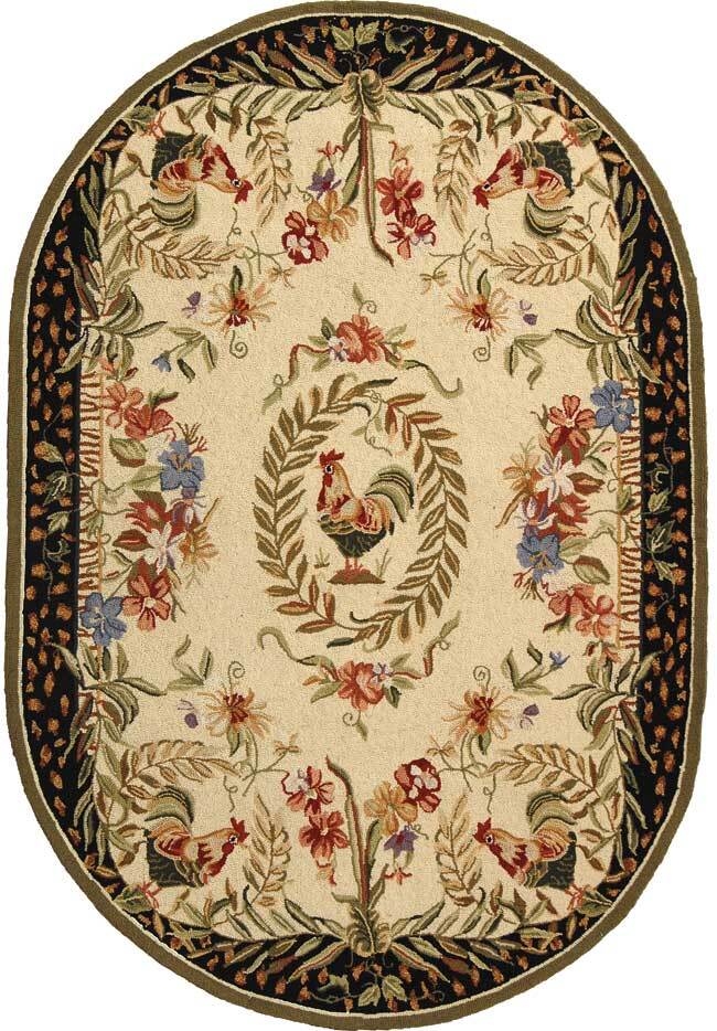 Safavieh Chelsea CREME / BLACK 7′-6″ X 9′-6″ Oval Area Rug – HK92A-8OV