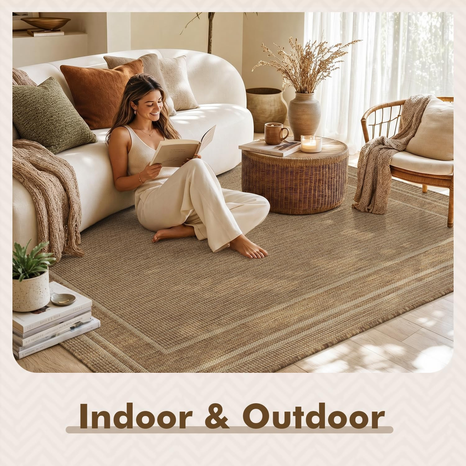 Montvoo-Outdoor Rug-Patio Rug 5X7 Ft Polypropylene Indoor Outdoor Rugs Outdoor C