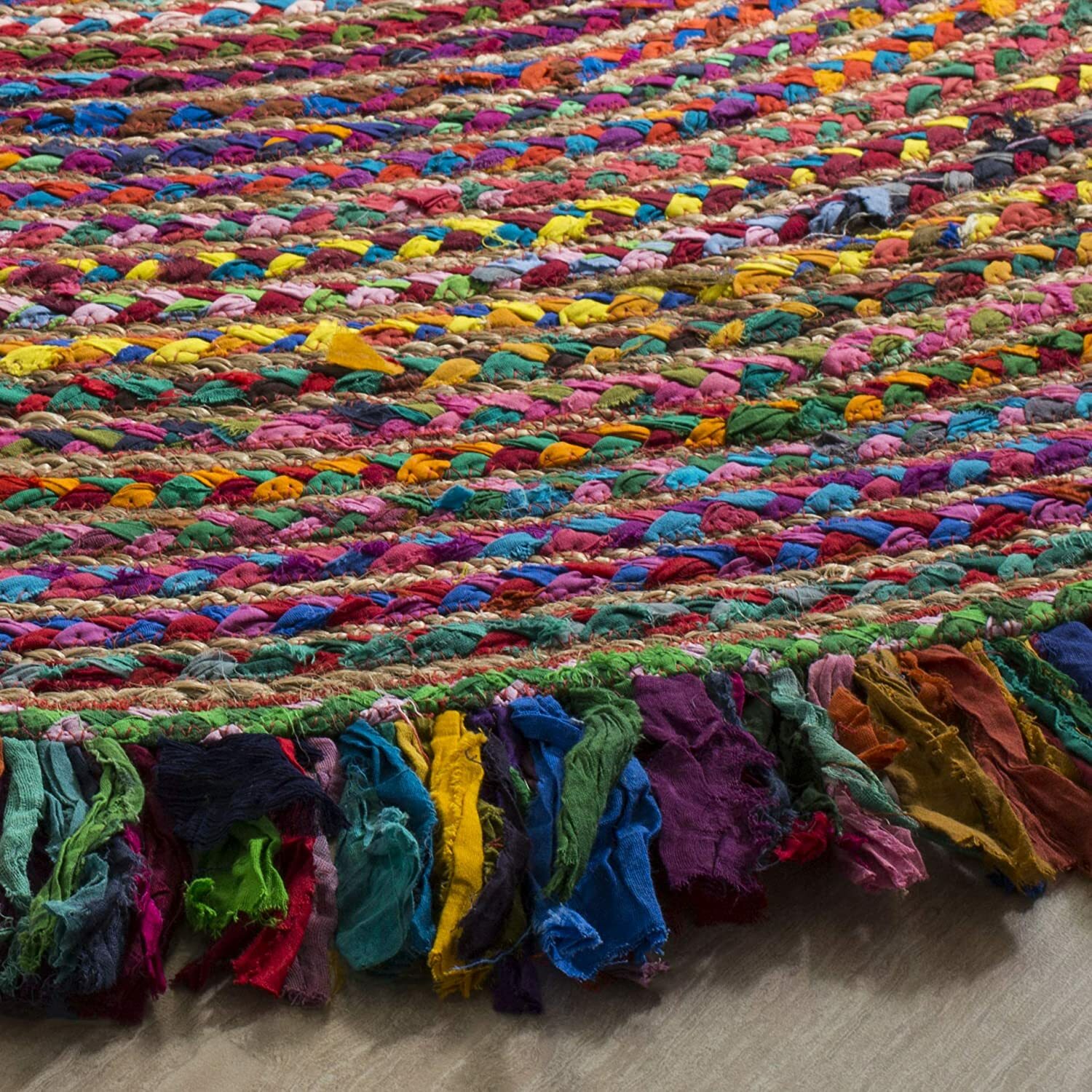 Rug Jute & Cotton Reversible Handmade Rug Rustic Decore Living Modern Area Rug