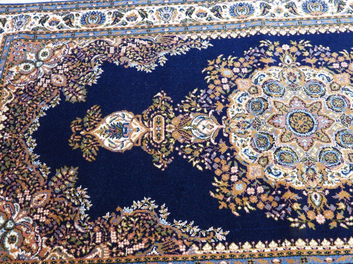 Navy Blue Turkish Oriental Machinemade Rug 100×200 Cm