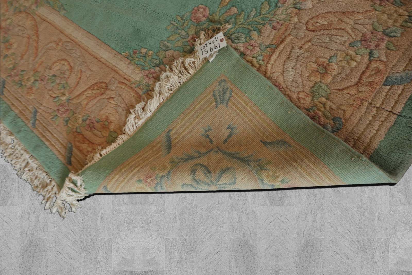 12’5″x20’5″ Oversize Hand Knotted Wool French Aubusson Savonnerie Plush Pile Rug