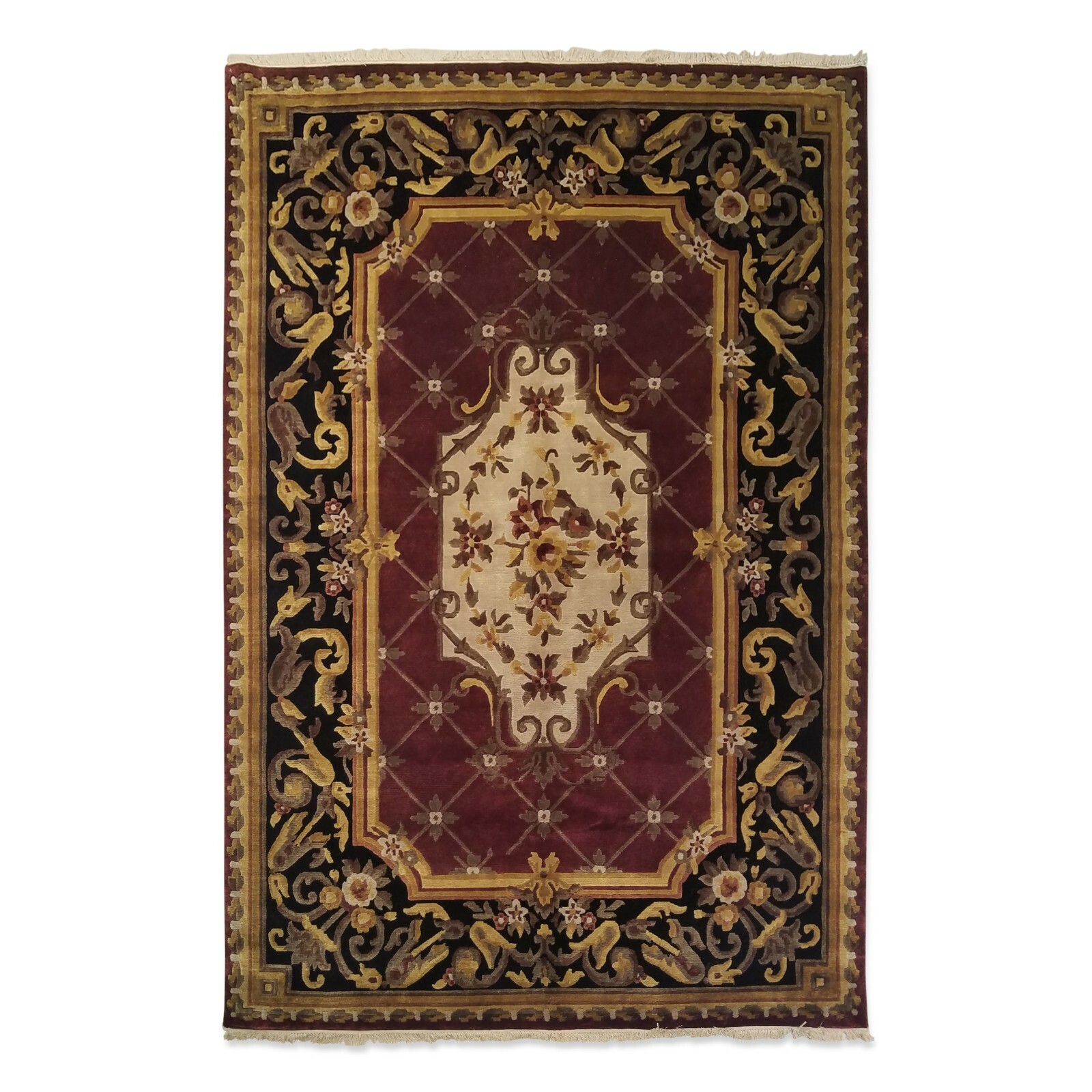 Kalaty Le Palais Plum Black Indoor Area Rug- 4×6, 6×9, 8×10, 12×15 – PS-501