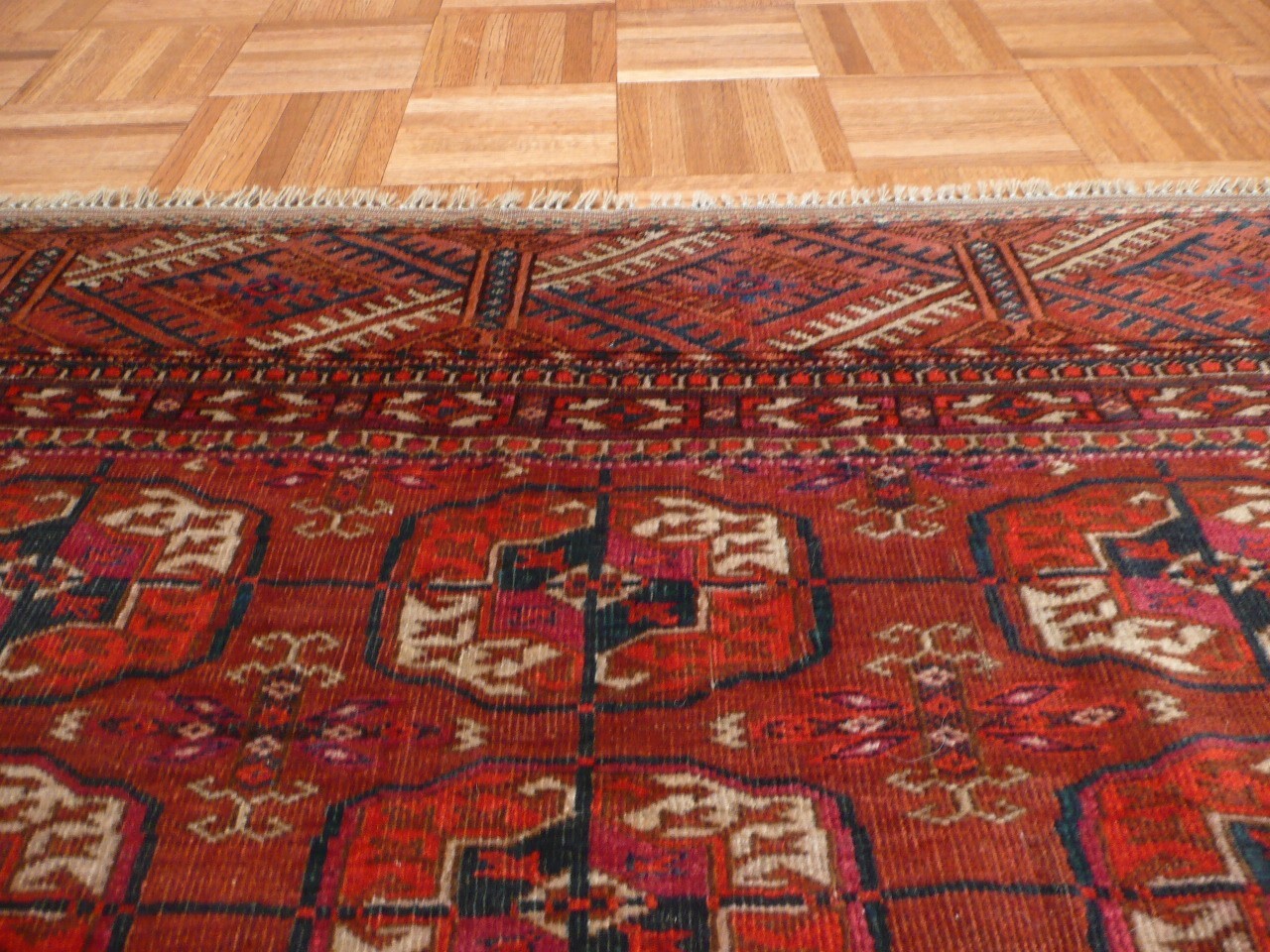 3’2 X 4’2 Hand Knotted Red Antique Fine Bokara Oriental Rug G1914