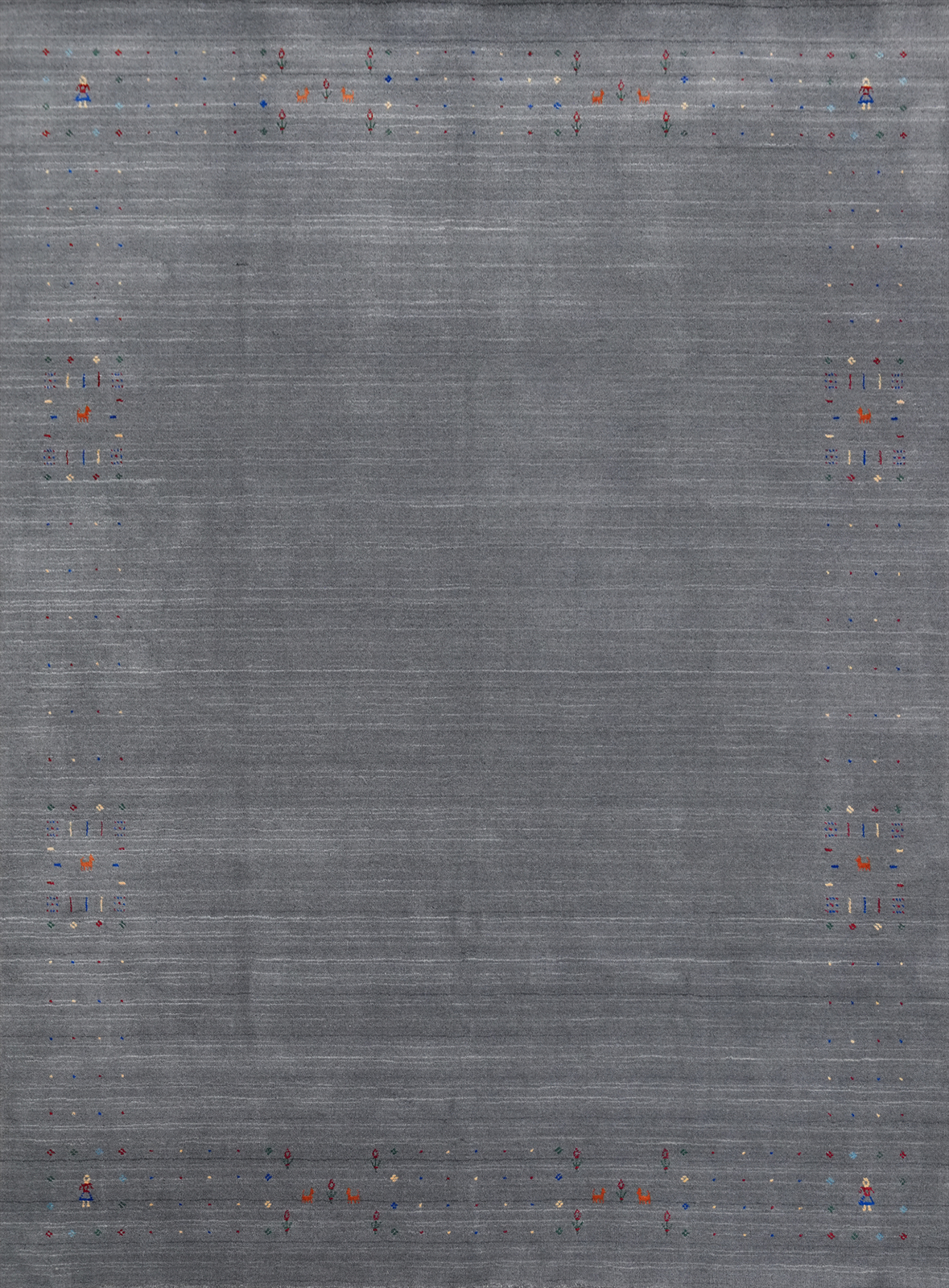 Eye-catching Gabbeh Area Rug Gray Color Handmade Wool 8×10 ft