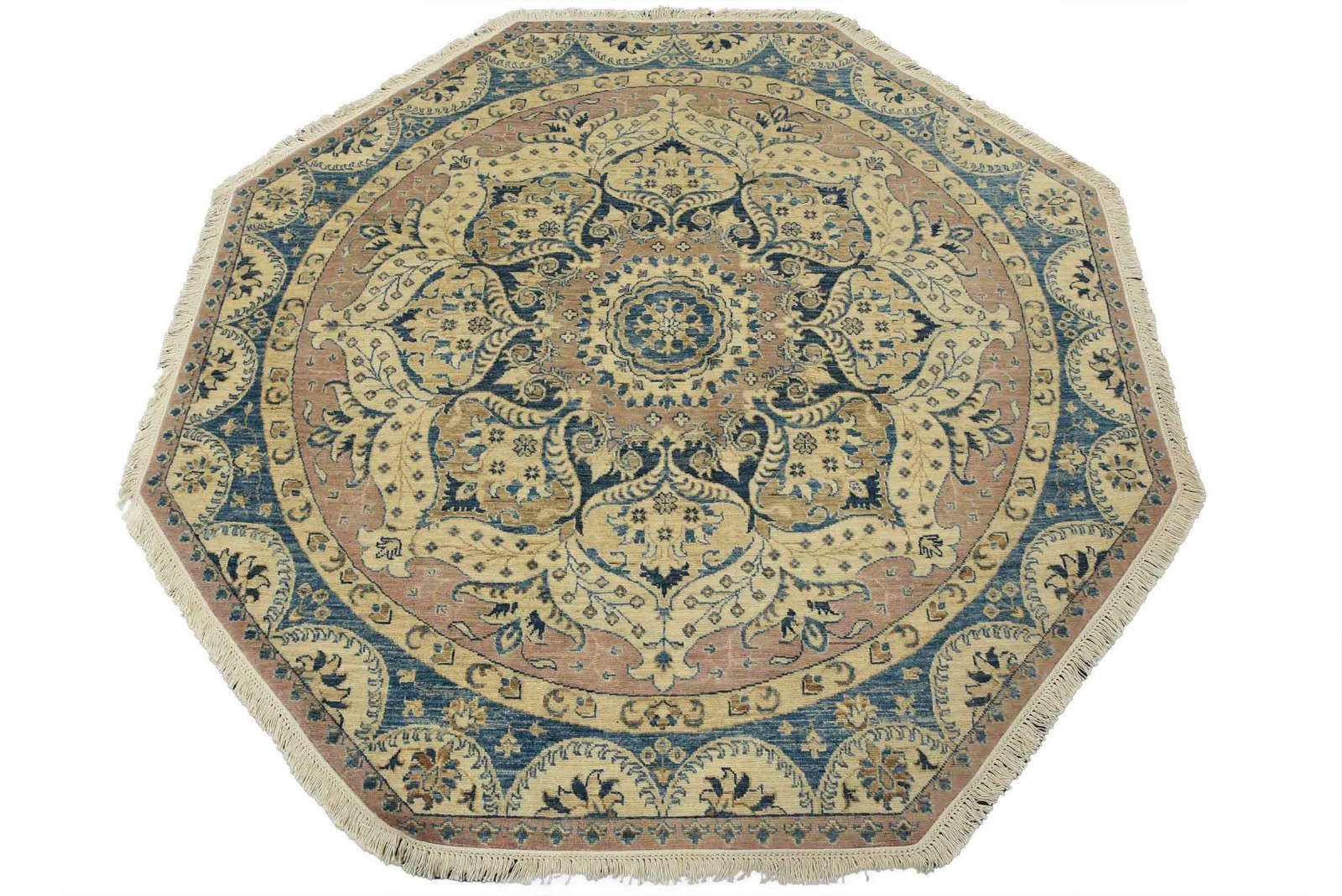 Ziegler Rug 5’8” x 5’8” Pink Wool Traditional Hand-Knotted Oriental Carpet