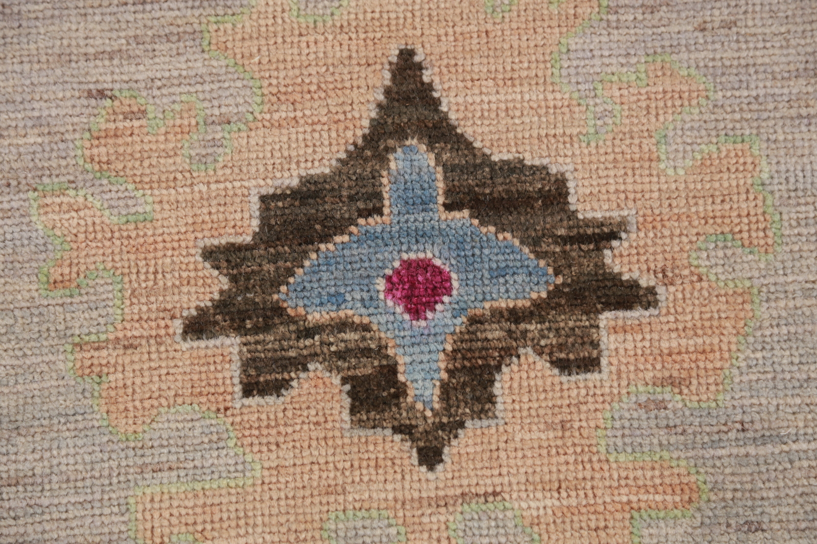 Vegetable Dye Wool Traditional Oushak Turkish Hand-knotted Runner Rug 3×10 ft