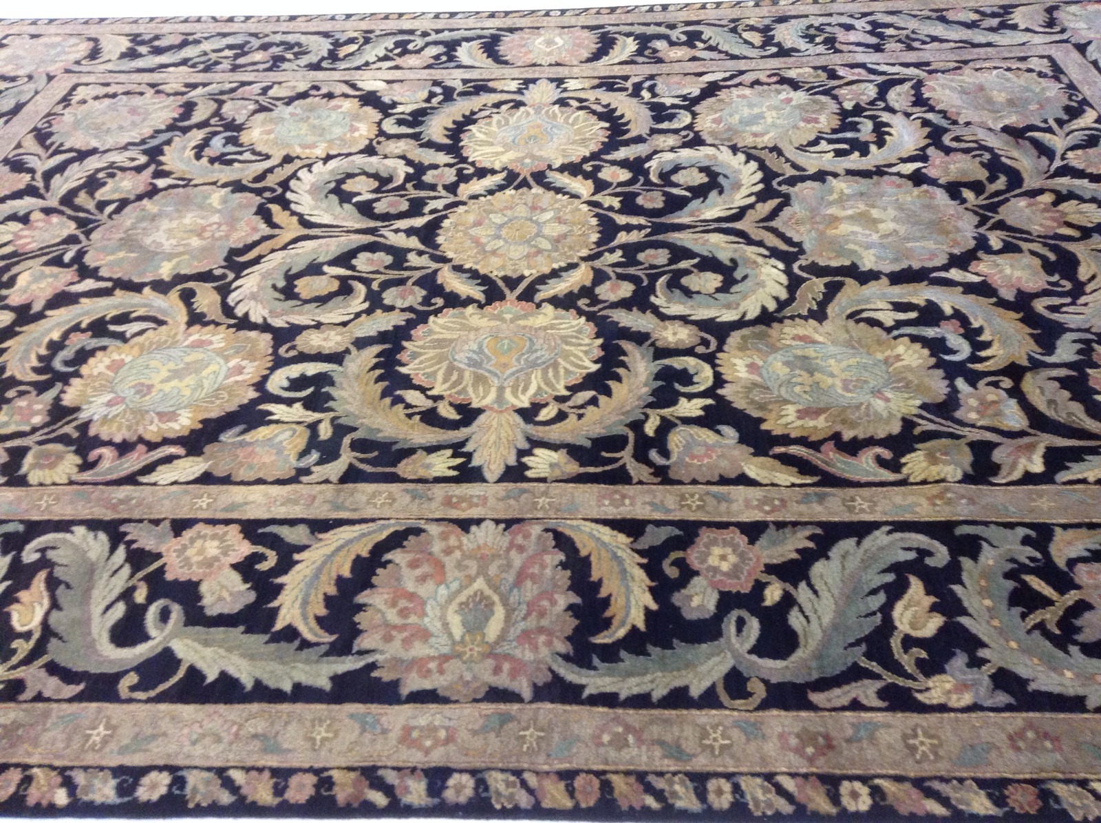 10′ X 14′ Black Green Ziegler All-Over Oriental Area Rug Hand Knotted Wool