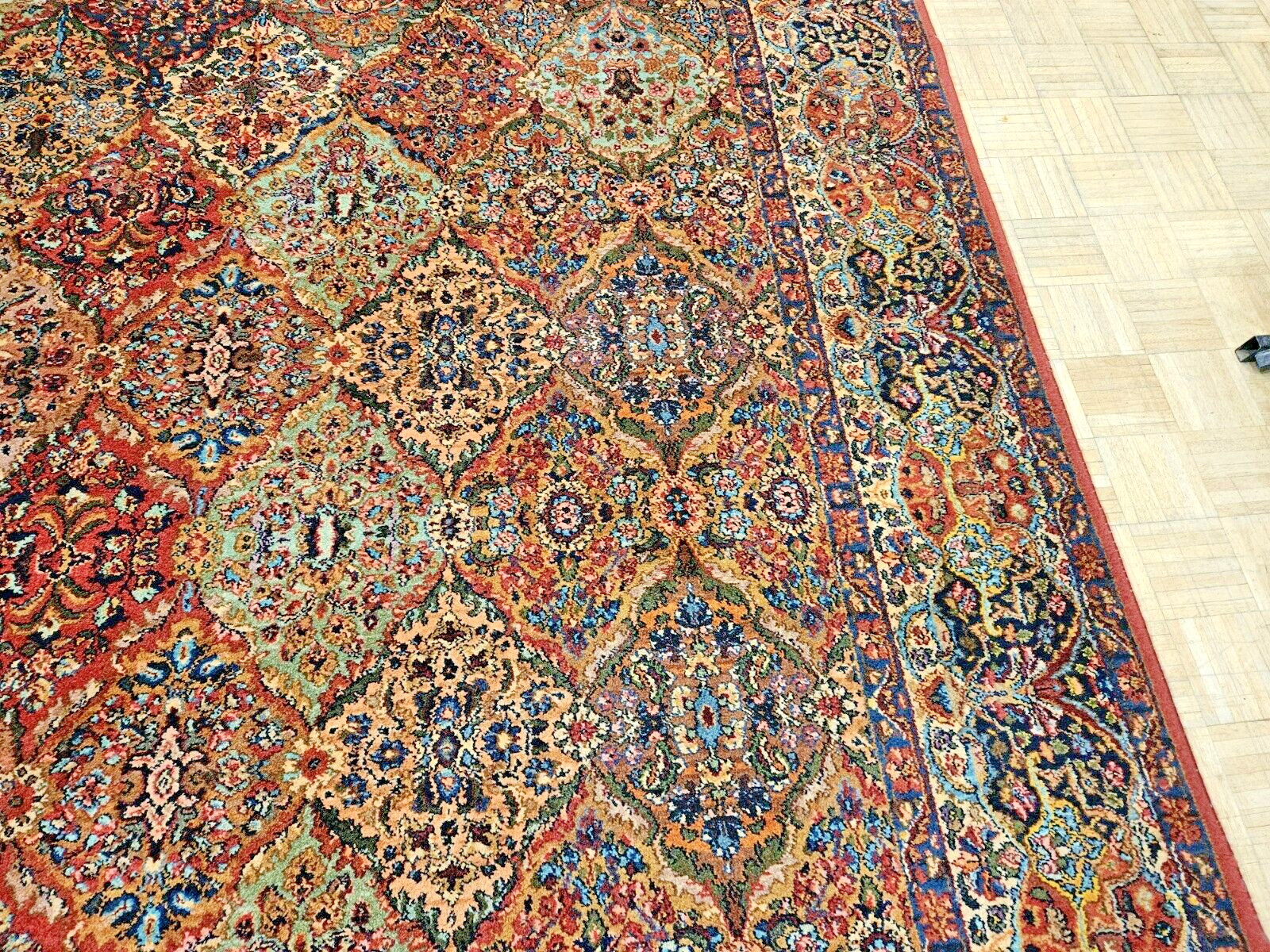 10×14 GENUINE ANTIQUE KARASTAN RUG MULTICOLOR PANEL KIRMAN 717 100% WOOL RUG VGC
