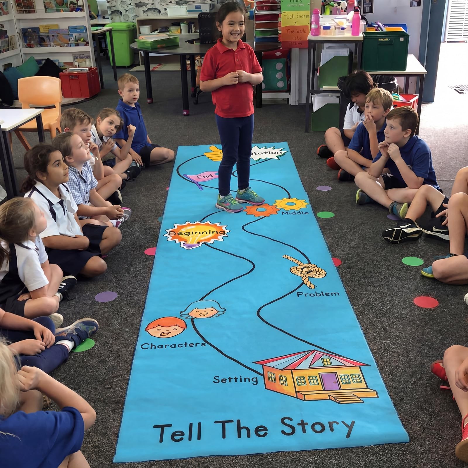 Klyyo Clyro 12ft Tell The Story Reading Corner Rugs for Classroom Back to Sch…