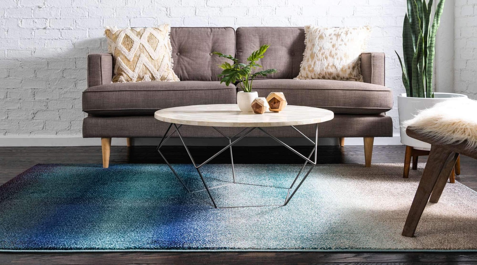 Unique Loom Estrella Collection Distressed Gradient Dark Colors Abstract Modern