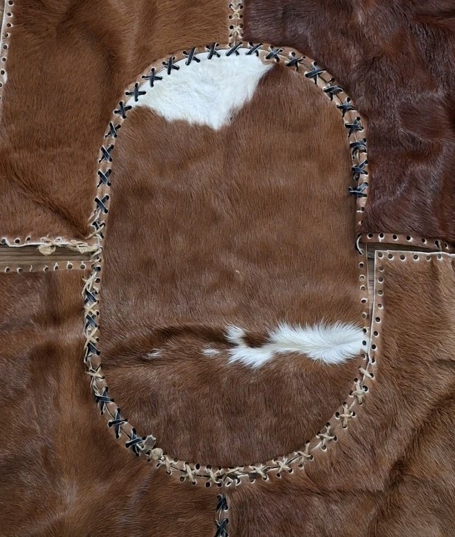 Handcrafted Patchwork Cowhide Remnants for Area Rug, Rustic, Crafts, Doormats