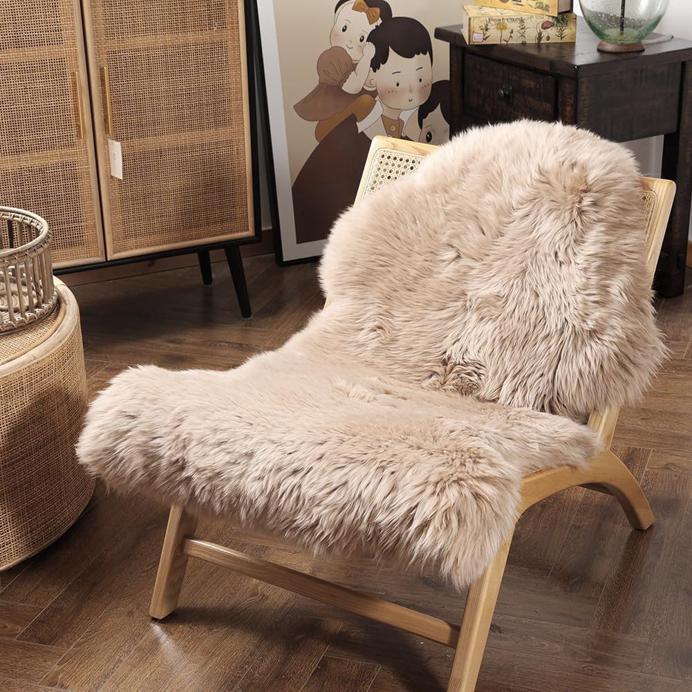 Genuine Sheepskin Area Rug Wool Rug Fur Carpet Fluffy Shaggy Fur Rug for Living